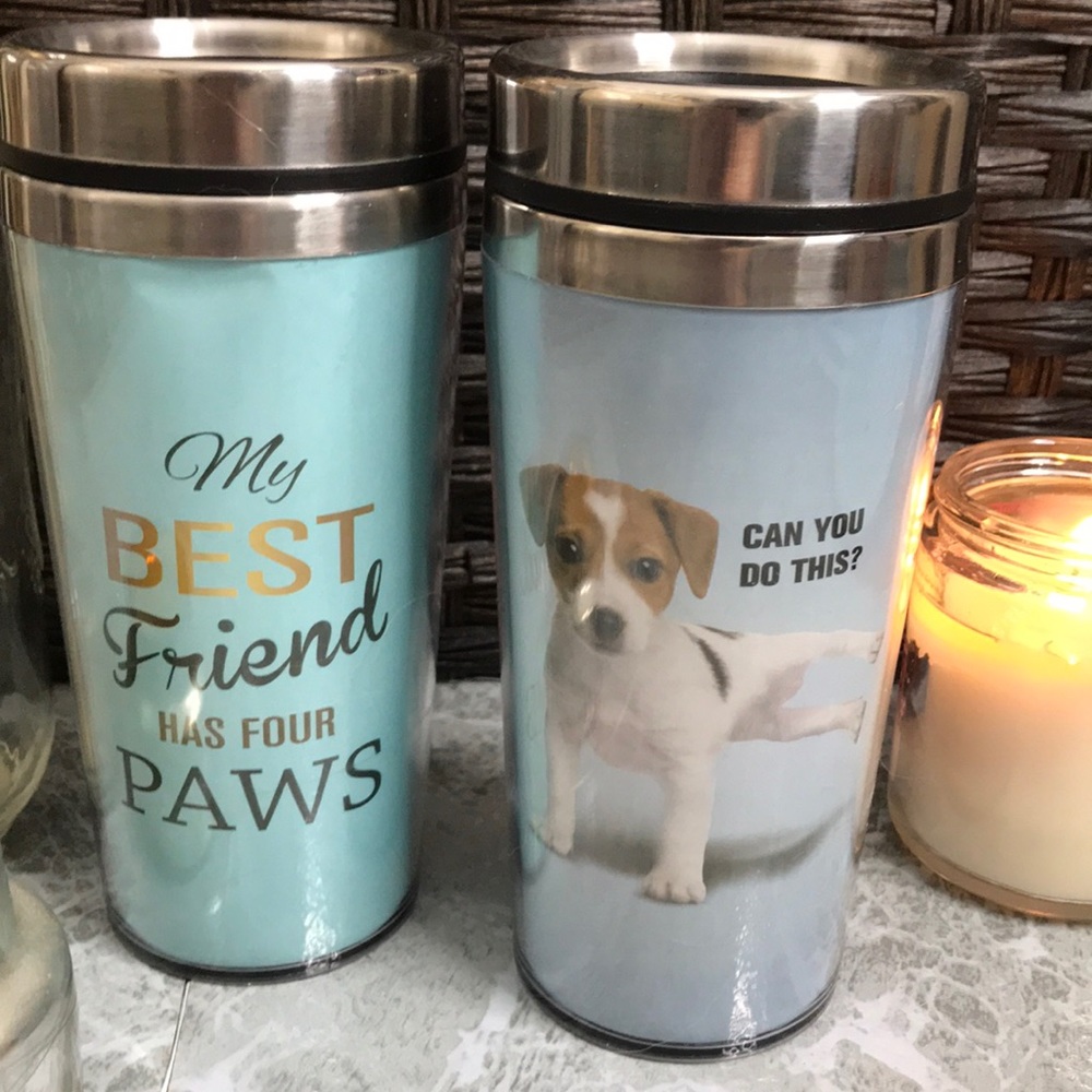 Brand New Dog Coffee Tumblers with lids-NEW‼️‼️‼️